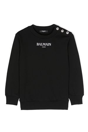 felpa in cotone nero BALMAIN PARIS KIDS | BV4Q10Z1753930BC